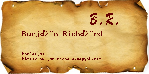 Burján Richárd névjegykártya