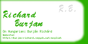 richard burjan business card