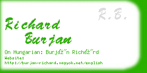 richard burjan business card